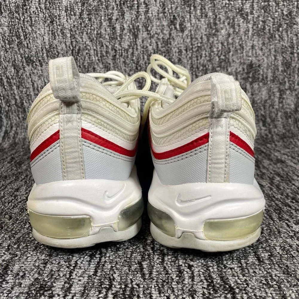 Nike Air Max 97 OG Mens Size 13 Pure Platinum‎ White Red AR5531 002 Sneakers